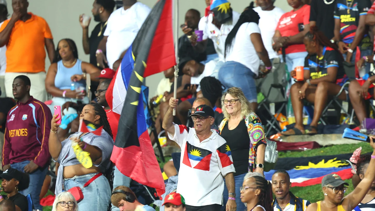 Antigua and Barbuda Falcons cricketer celebrating during a CPL match