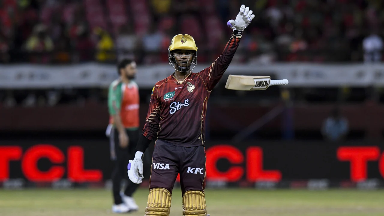 Trinbago Knight Riders players celebrate winning the 2025 CPL final