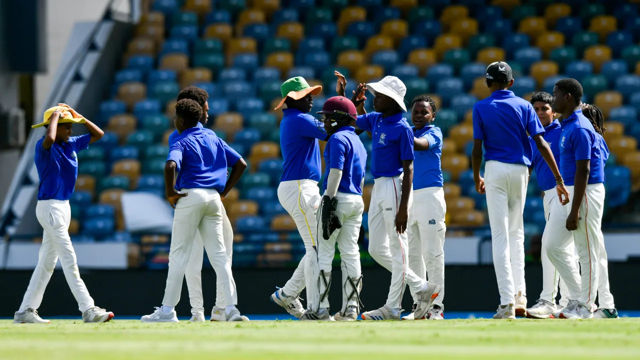 Young cricketers from the CPL Next Gen programme playing at Kensington Oval in Barbados