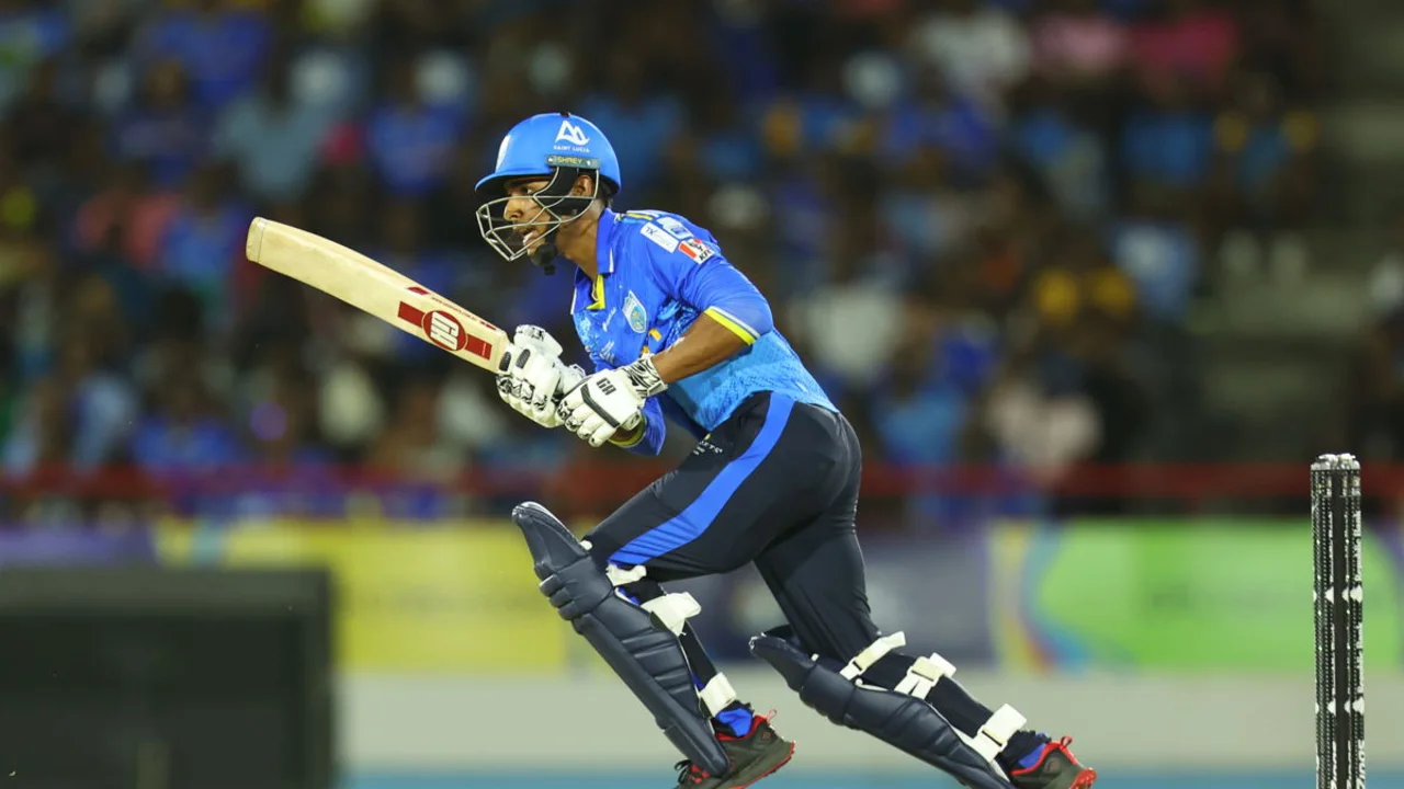 Matthew Forde celebrates a wicket for Saint Lucia Kings