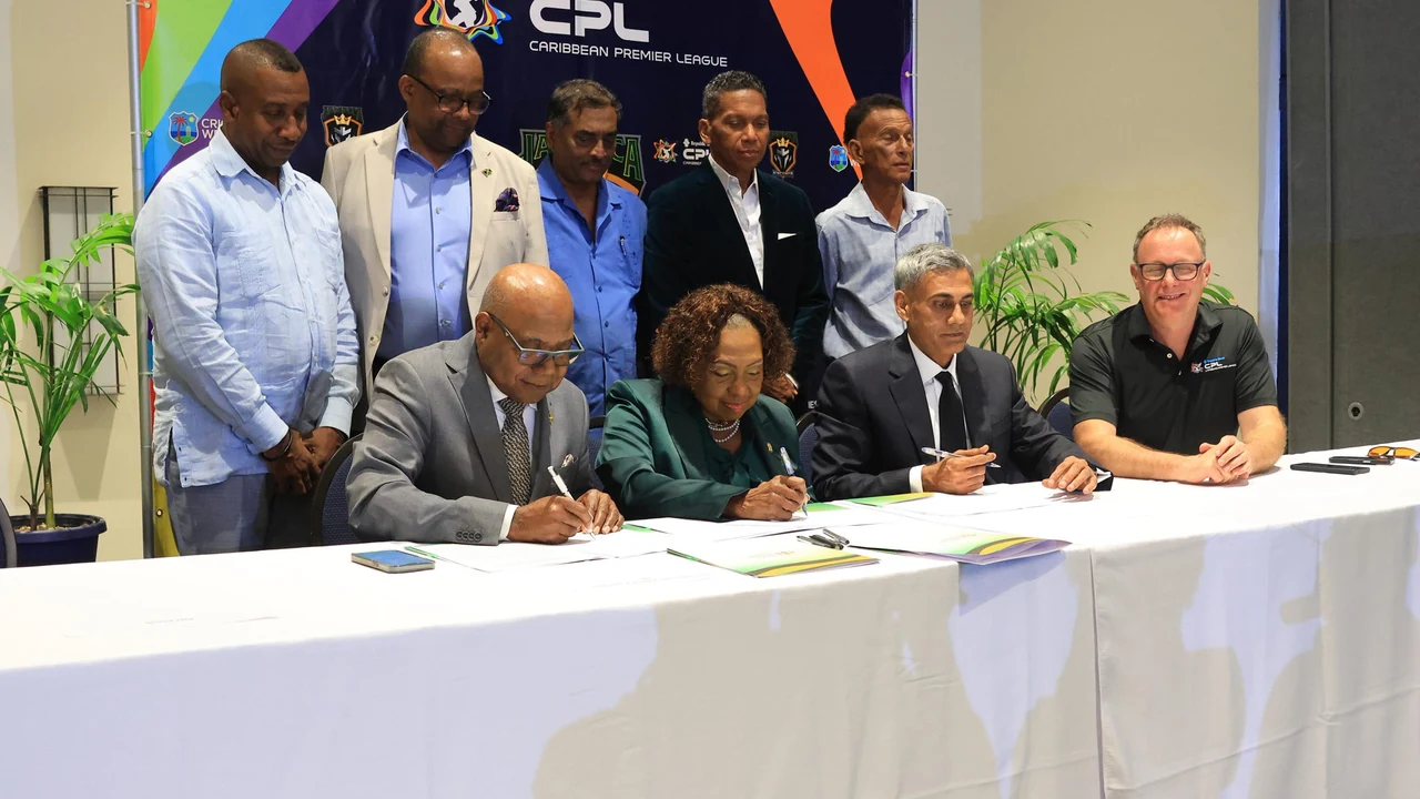 Jamaica Kingsmen launch press conference with CPL and Jamaican officials