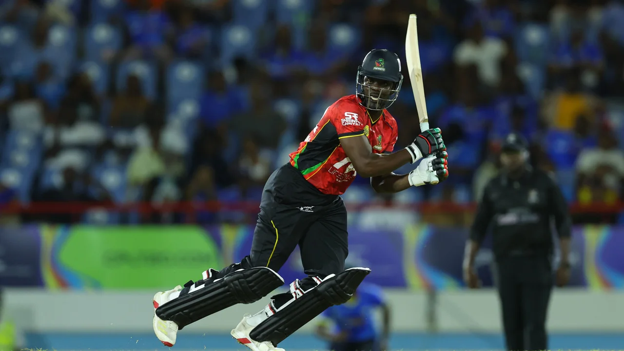 Andre Fletcher bats for St Kitts and Nevis Patriots against Saint Lucia Kings in Gros Islet